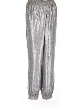 Anthropologie Melora Metallic Silver Shimmer Jogger Pants Wmn's M, NWT MSRP: $98